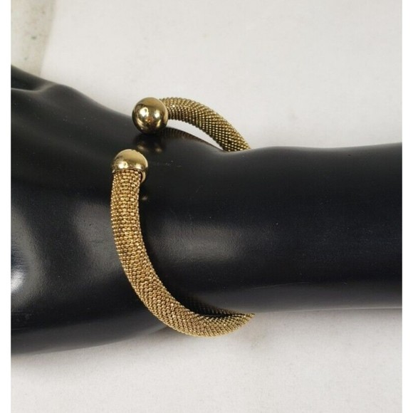 Fossil 7" Bracelet Gold Tone Wrap Bracelet with Polished Gold Ball - Picture 3 of 12